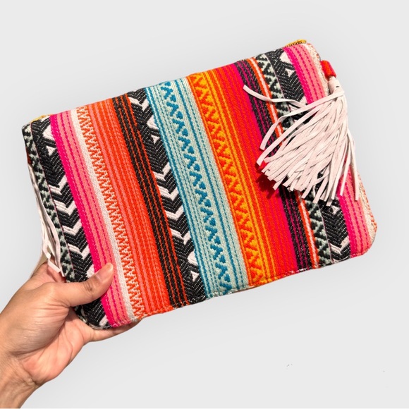 Bohemian Envelope Wristlets Banjara Clutch Multi Color With tassels - Picture 2 of 6